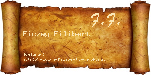 Ficzay Filibert névjegykártya